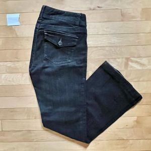 Cabi Stretch Boot Flap-Pocket Black Denim 6 x 29 Style #204R